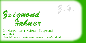 zsigmond hahner business card